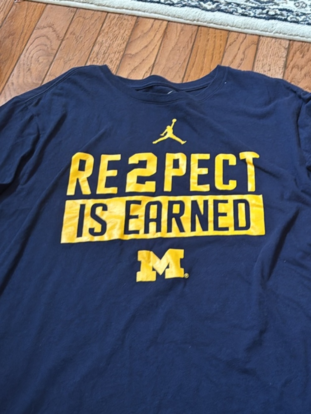 Nike Jordan Derek Jeter RE2PECT Michigan Wolverines T-Shirt XXL